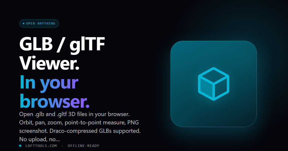 Glb File Tree Free GLB / glTF Viewer — Open .glb Files Online | Loft Tools