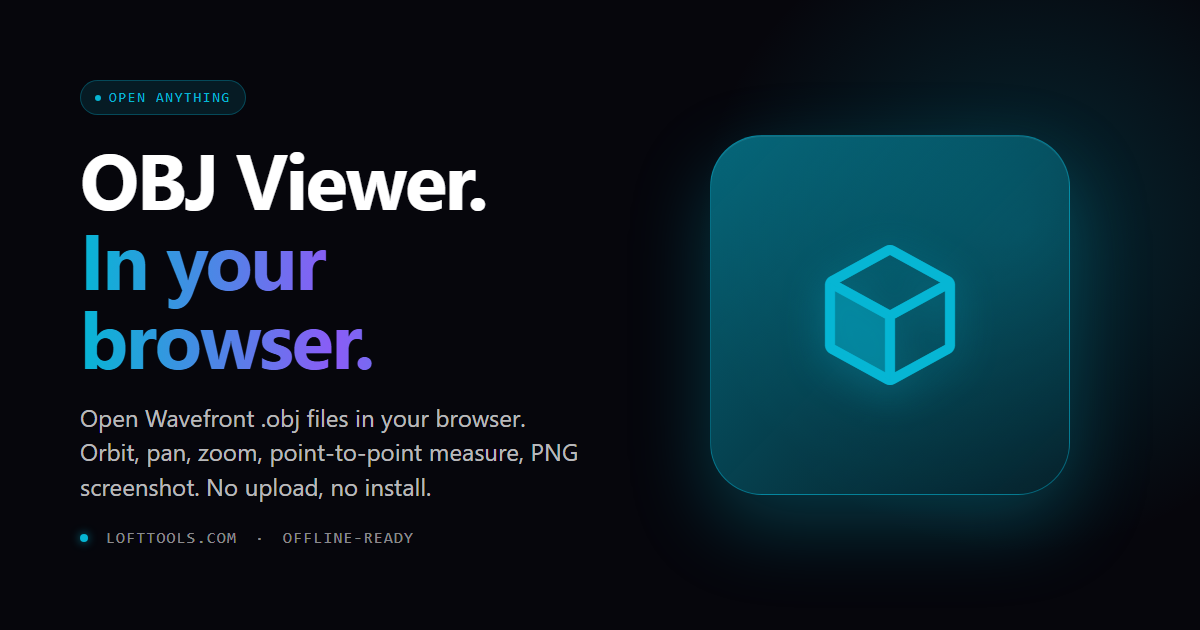 Free OBJ Viewer — Open .obj Files Online | Loft Tools